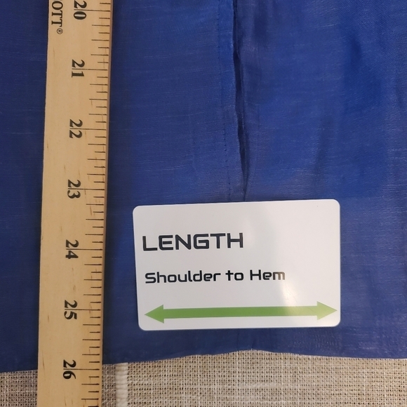 Chico's Size 3 Linen Blend Karise Blue Satin Jacket - Picture 7 of 8